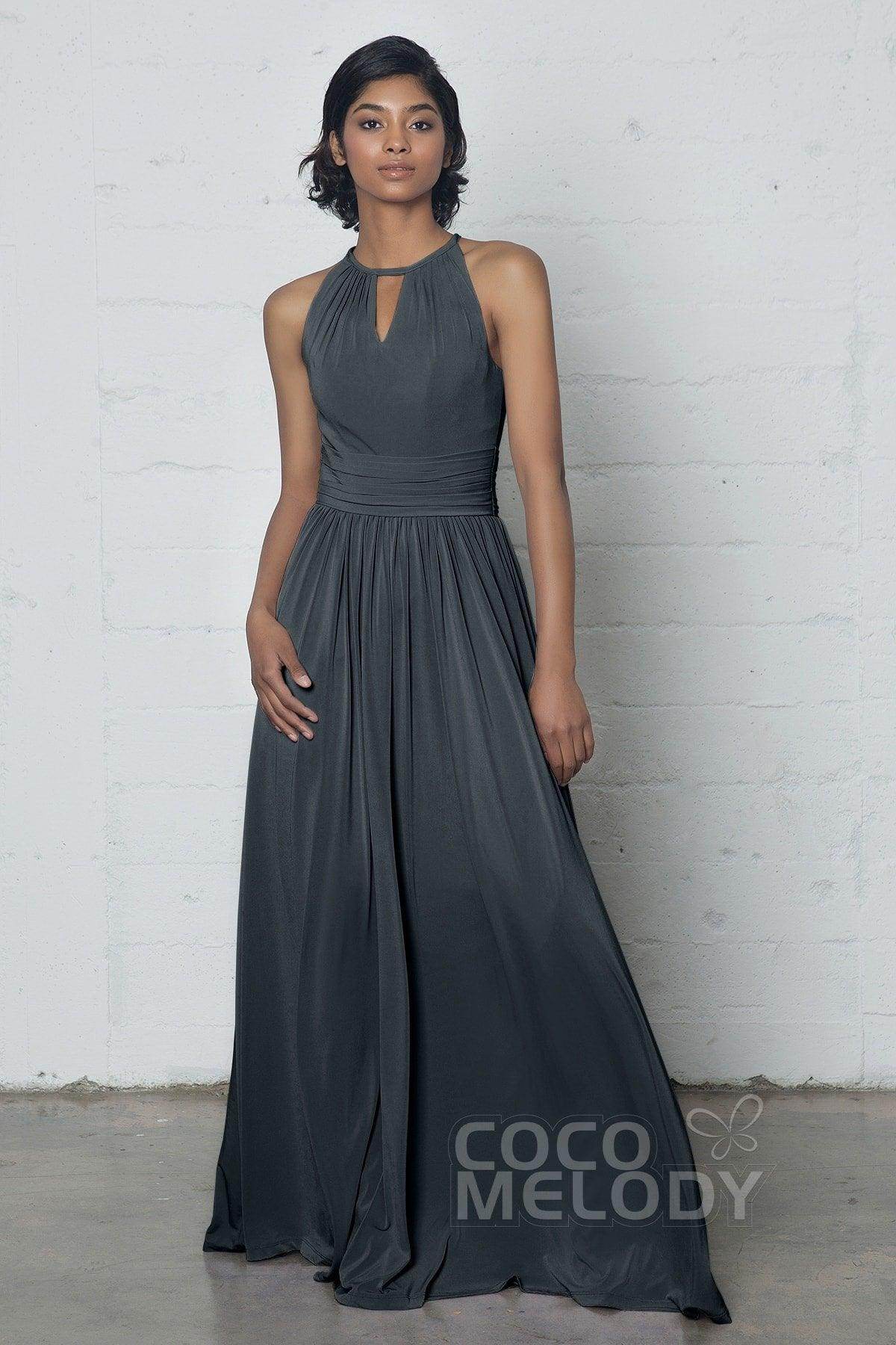 Sheath-Column Floor Length Knitted Fabric Dress COZF17019 - COCOMELODY